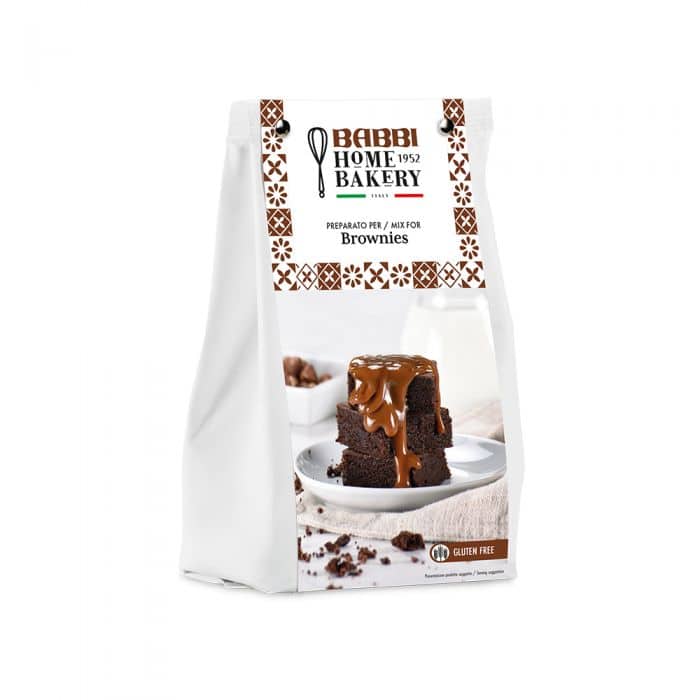 Preparato per Brownies Babbi Gluten Free - Dolce al Cioccolato Intenso Confezione Preparato per Brownies Babbi Gluten Free mix professionale senza glutine per dolci al cioccolato
