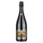 Bottiglia Franciacorta Brut Coup&eacute; Monte Rossa Pas Dos&eacute; Chardonnay e Pinot Nero etichetta bianca e azzurra