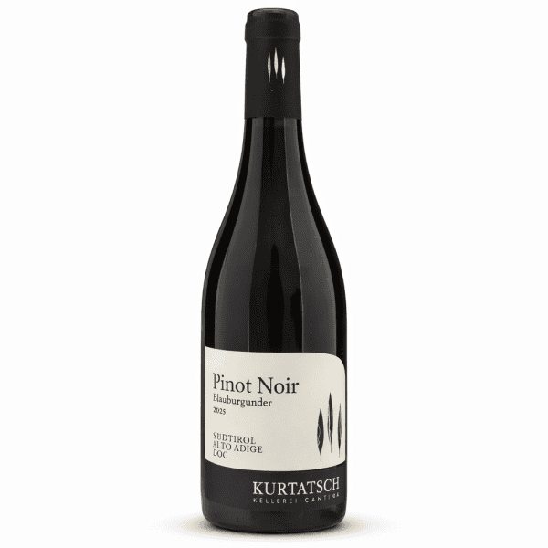 Bottiglia di Pinot Nero Alto Adige DOC Kurtatsch rosso elegante Cortaccia