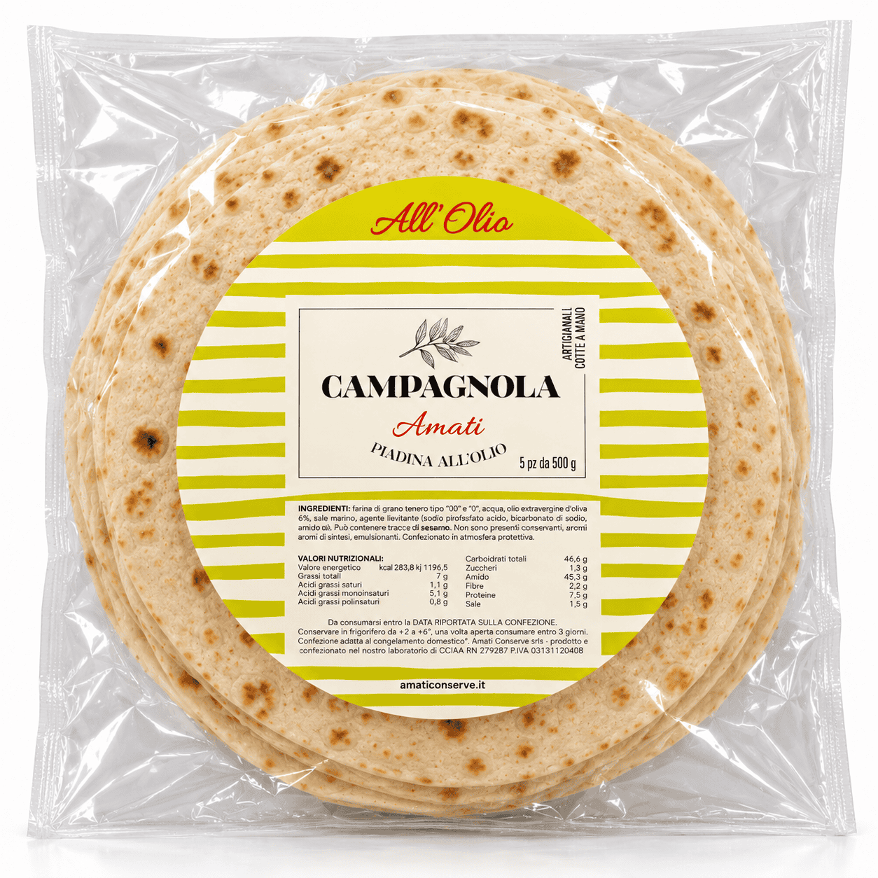 Piada Campagnola olio EVO Amati 500g Piada Campagnola olio EVO Amati 500g - immagine 1
